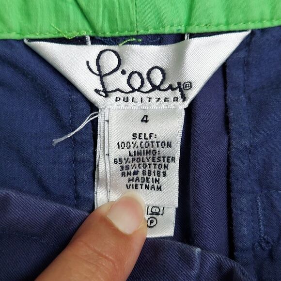 Lilly Pulitzer Cropped Blue Pants Sz 4 - Picture 3 of 8